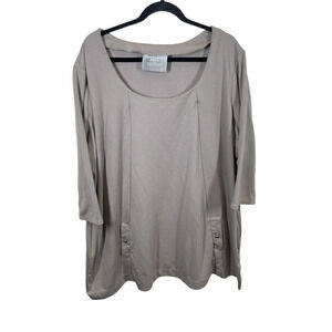The Ponte Collection Avenue women’s beige tunic top plus size 30/32 neutral